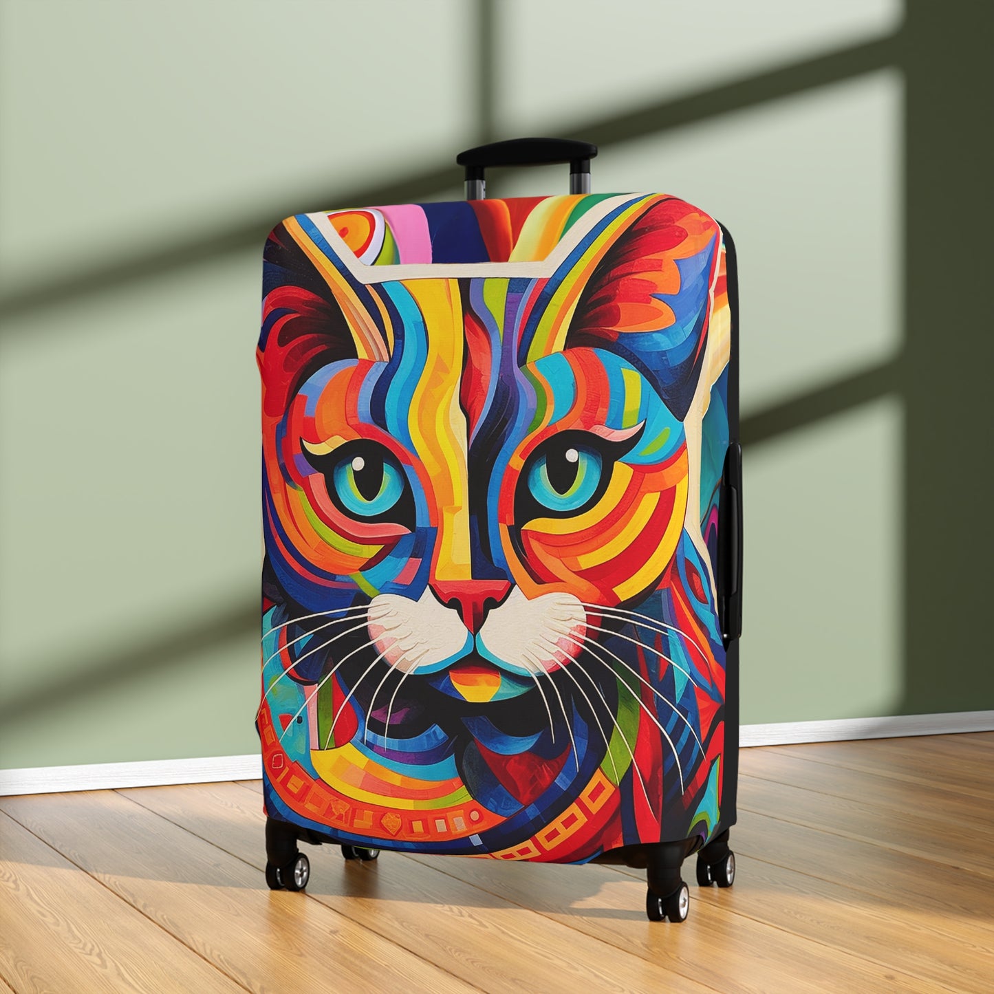 Saffron Abstract Cat Luggage Cover