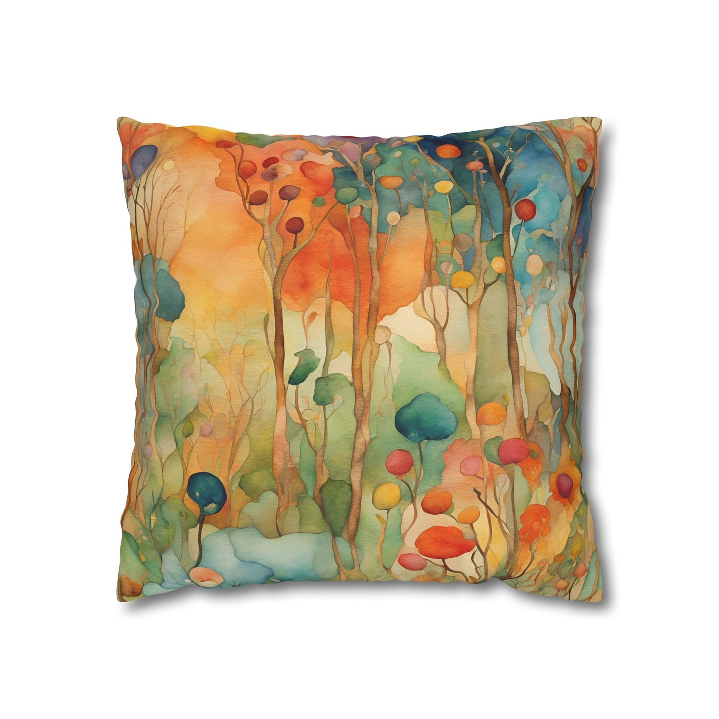 Guthrie Watercolor Square Poly Canvas Pillowcase