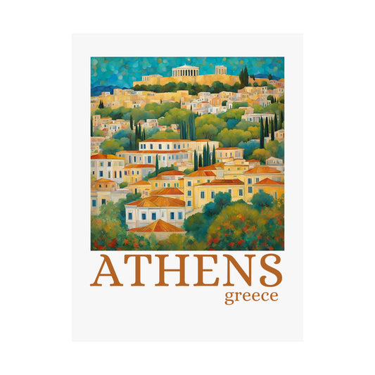 Athens Greece Travel Art Matte Poster