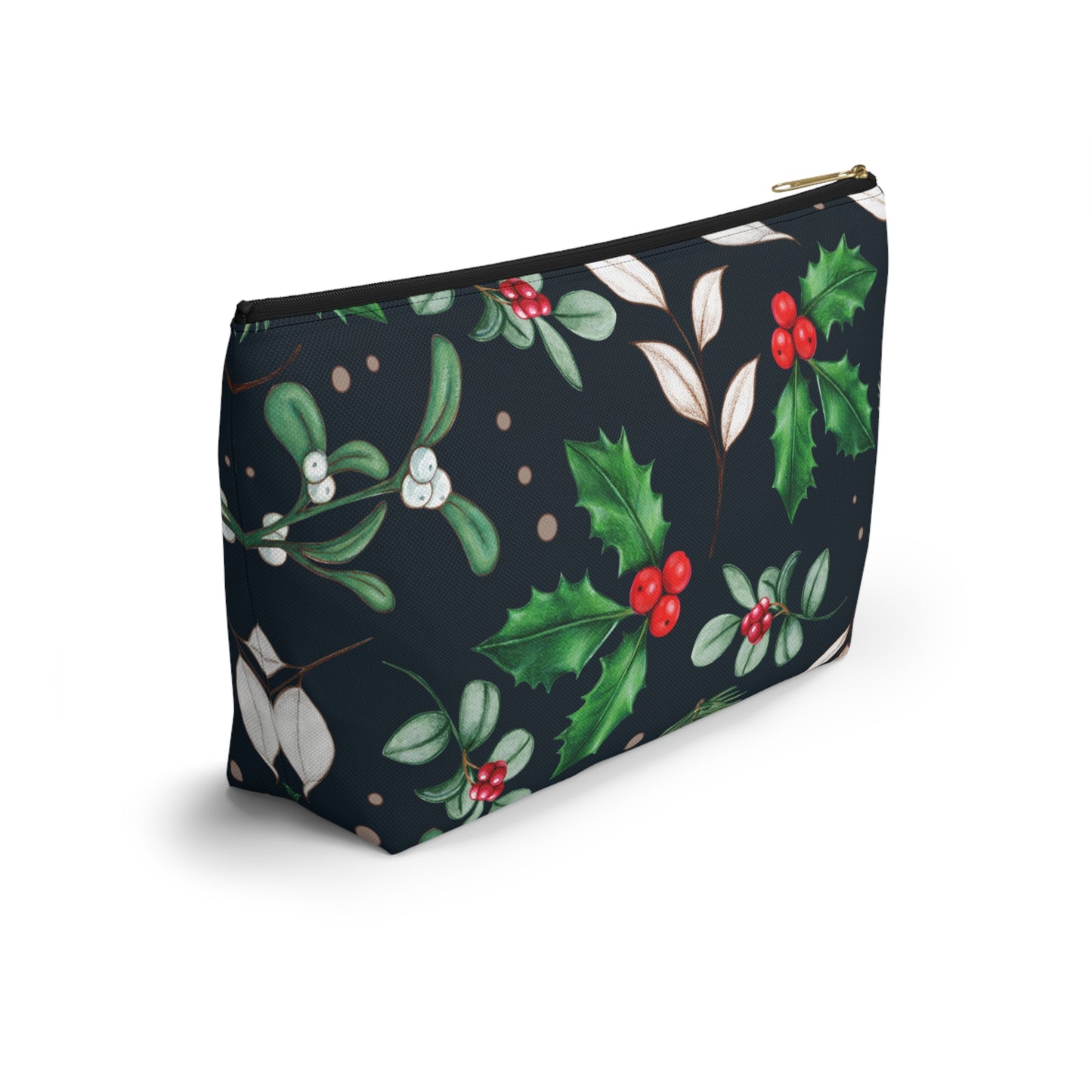 Holly Jolly Christmas Accessory Pouch w T-bottom