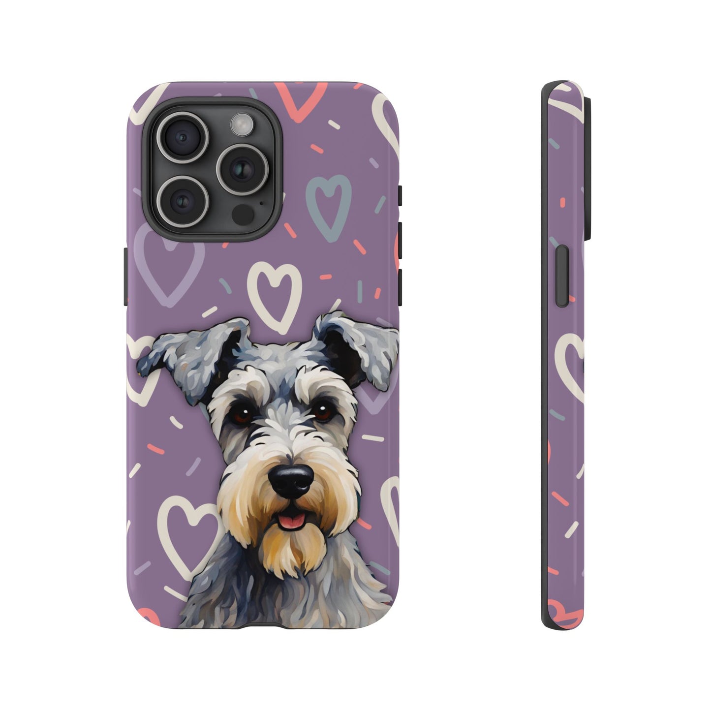 Miniature Schnauzer Love iPhone Samsung Galaxy Google Pixel Glossy Tough Case