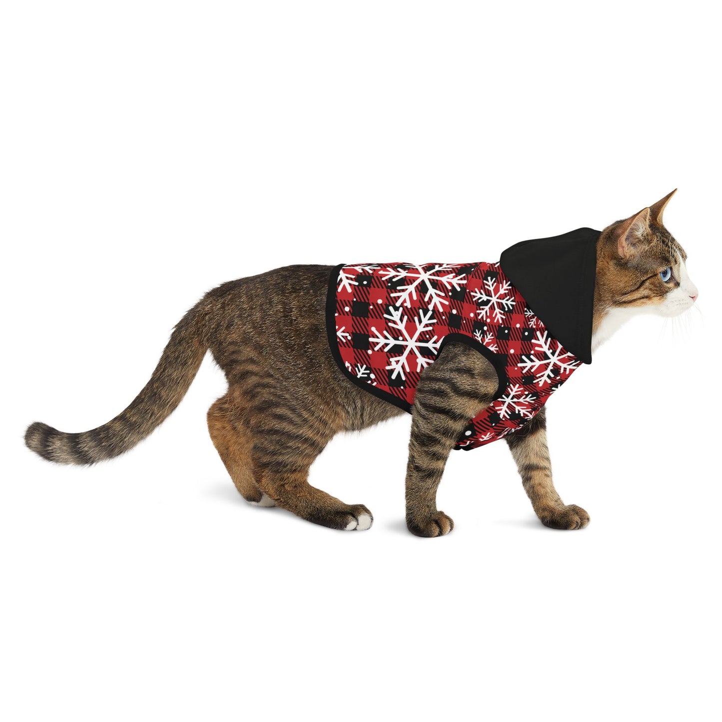 Buffalo Plaid & Snowflakes Pet Hoodie