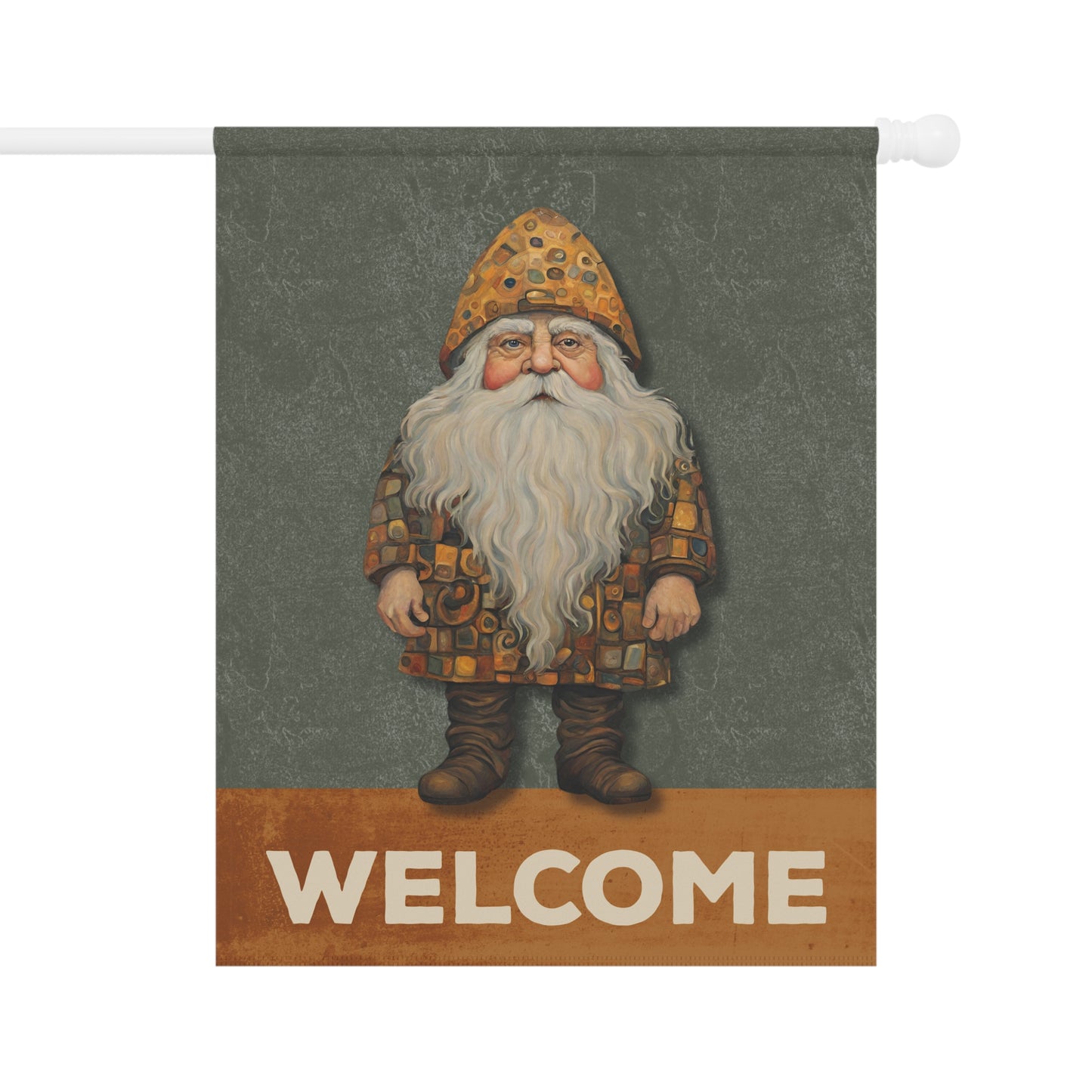 Gnome Welcome 2-Sided Garden & House Flag/Banner