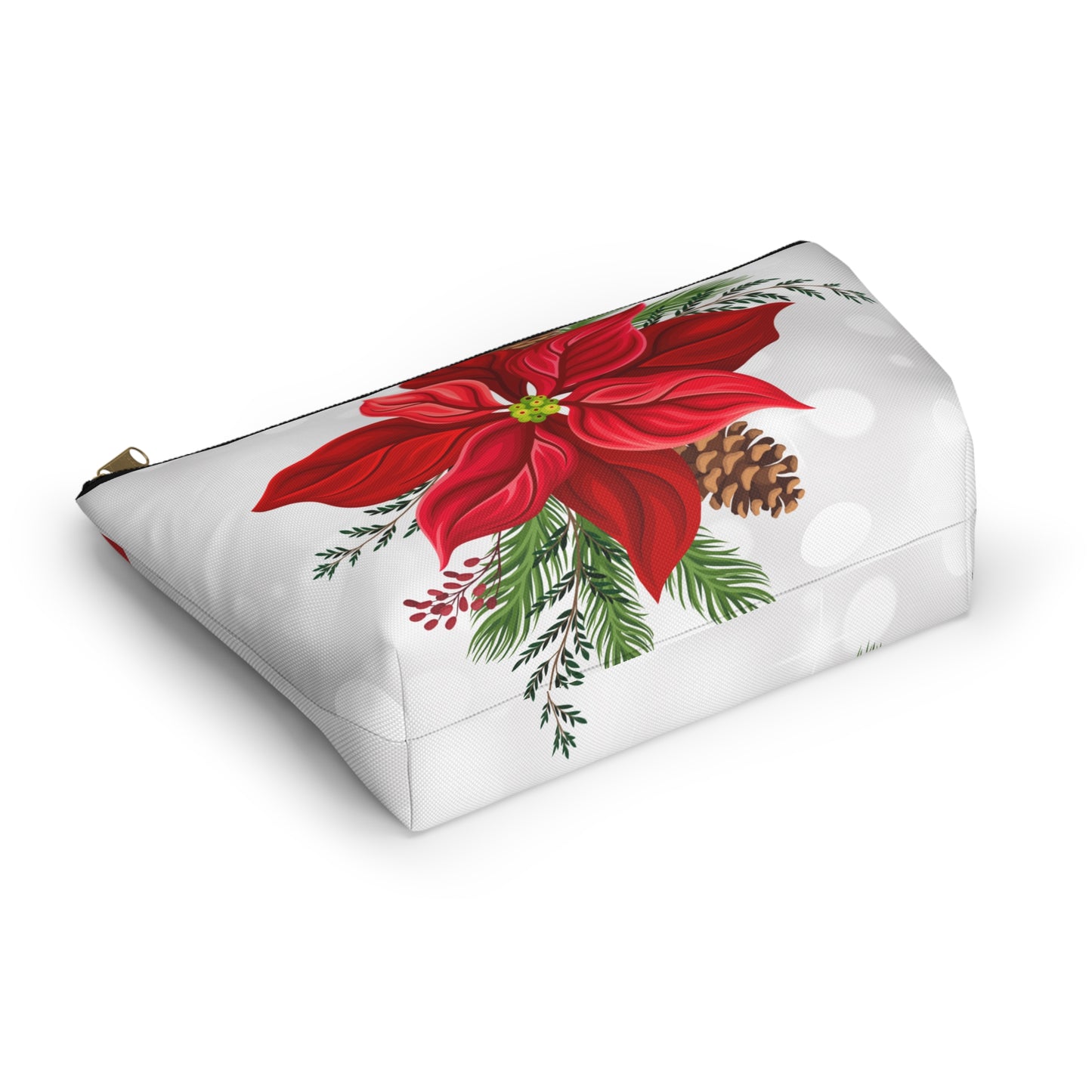 Big Poinsettia Accessory Pouch w T-bottom