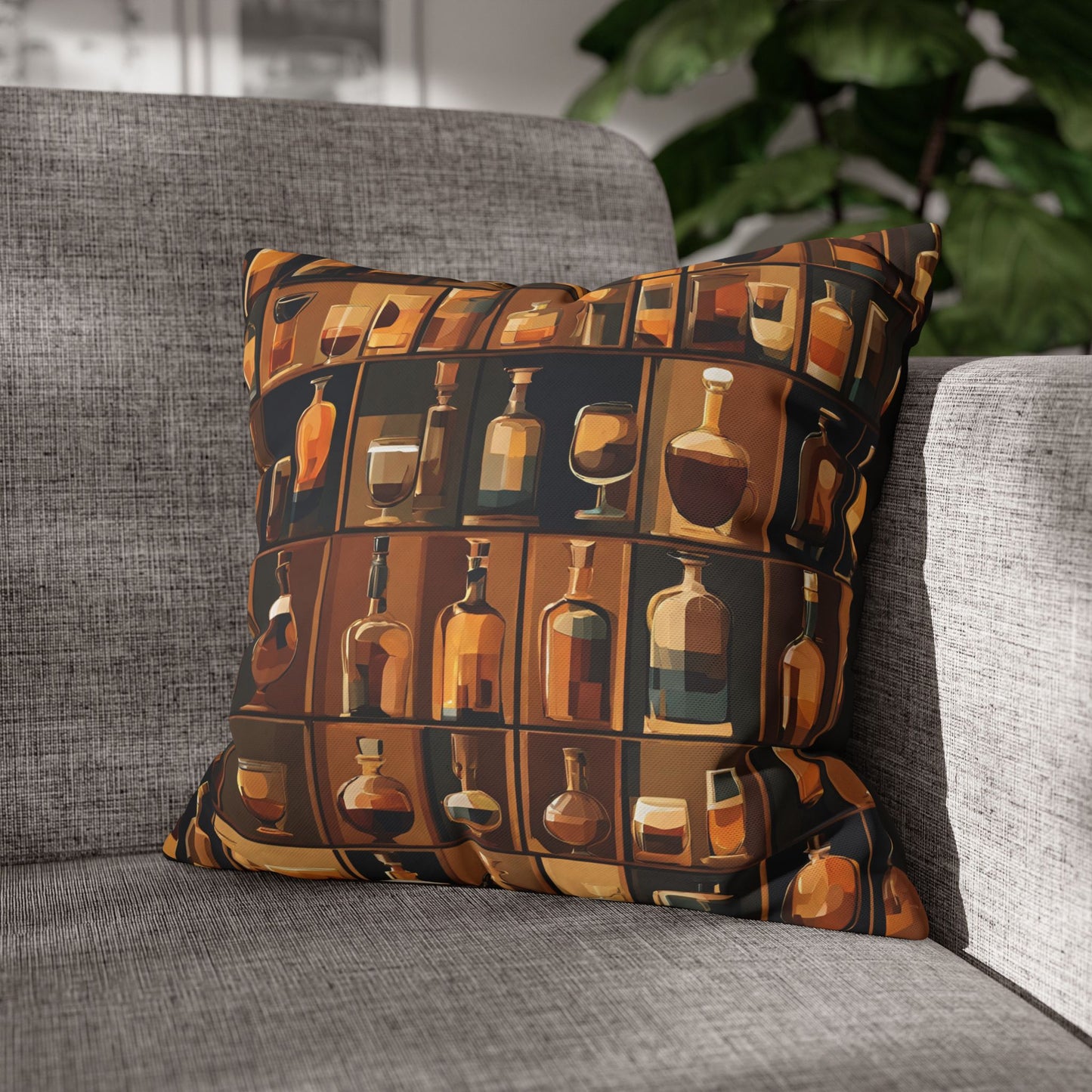 Well Stocked Square Poly Canvas Pillowcase