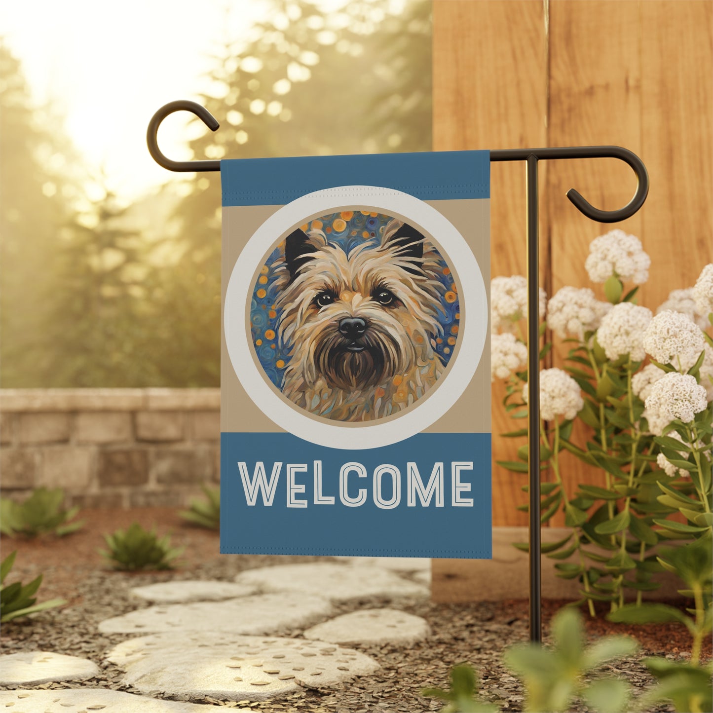 Cairn Terrier Welcome 2-Sided Garden & House Flag/Banner