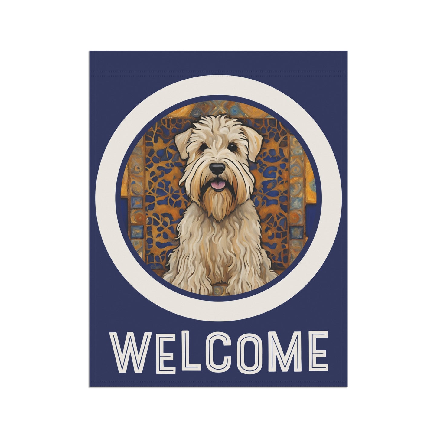 Wheaten Terrier Welcome 2-Sided Garden & House Flag/Banner