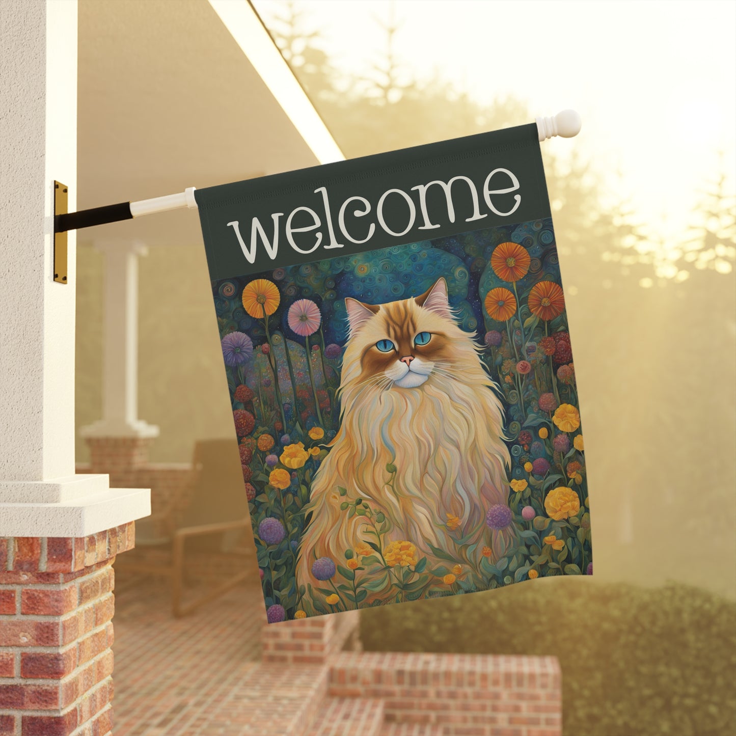 Himalayan Cat Welcome 2-Sided Garden & House Flag/Banner