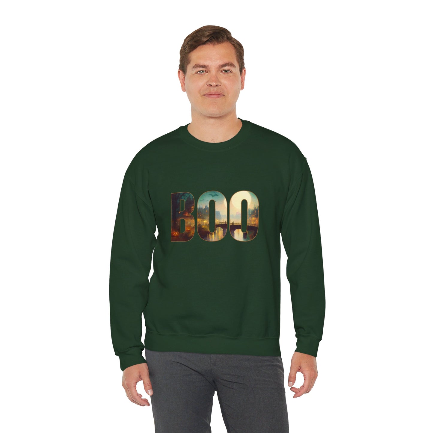 Haunting BOO Unisex Heavy Blend™ Crewneck Sweatshirt