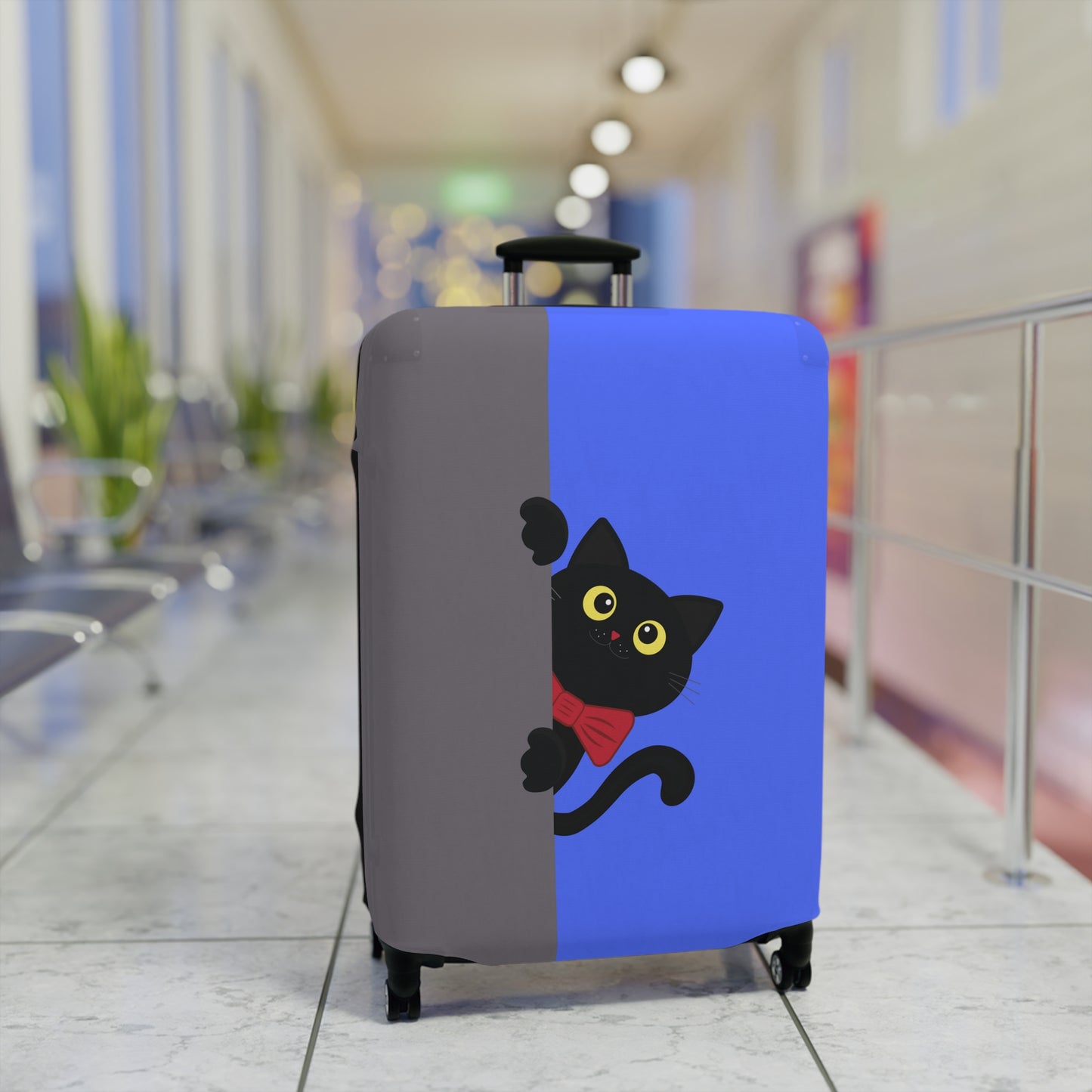 Black Cat in Red Bow Tie Luggage Cover