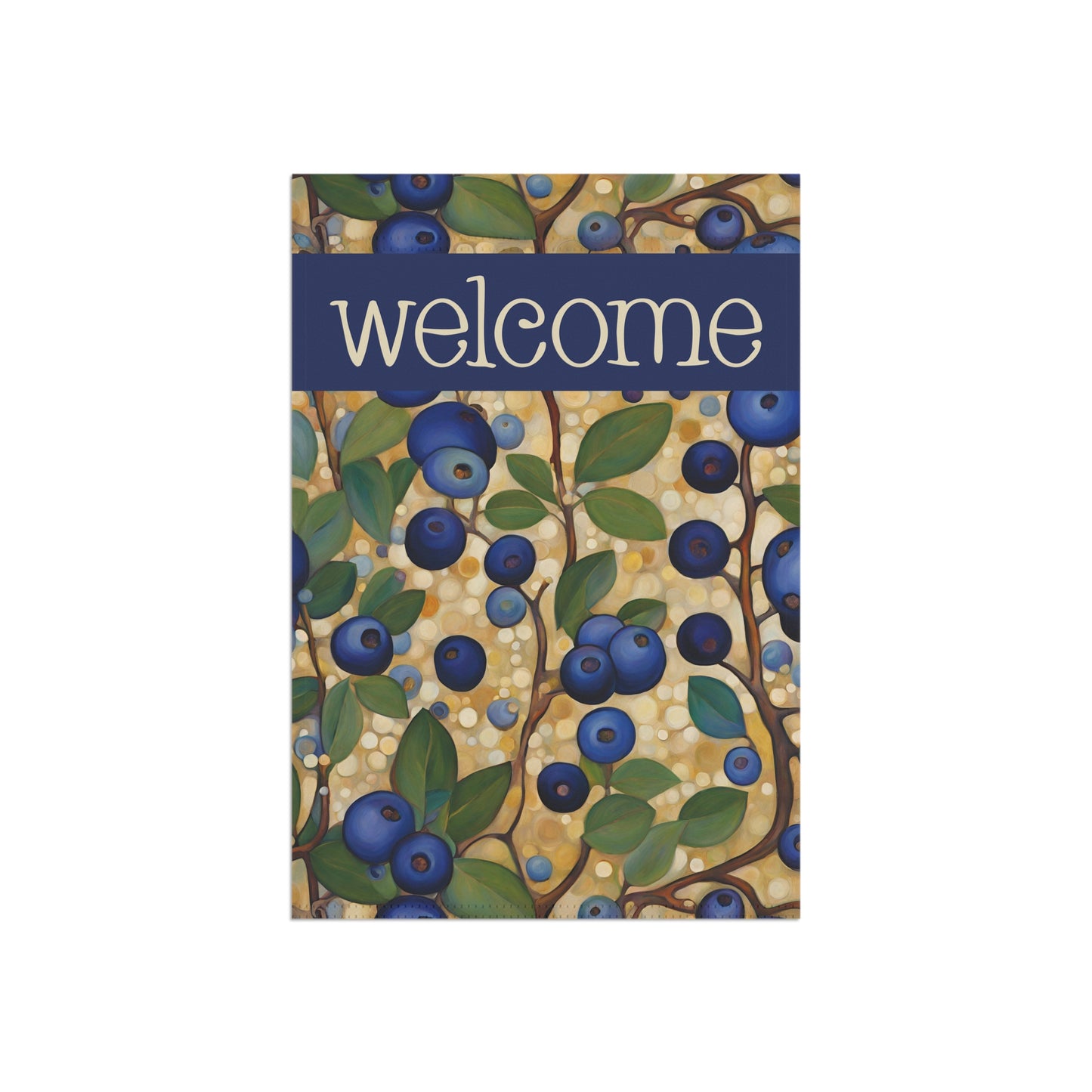 Blueberries Welcome 2-Sided Garden & House Flag/Banner