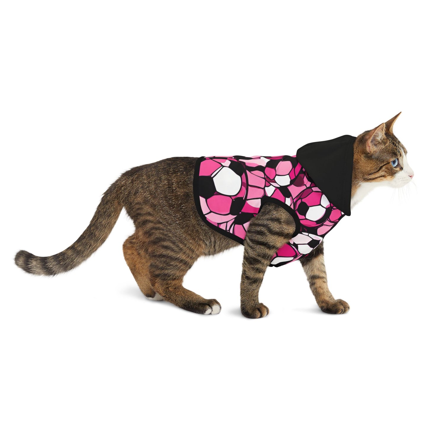 Hot Pink Soccer Pet Hoodie