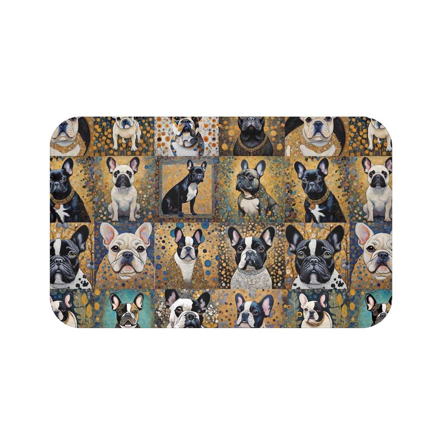 French Bulldog Collage Bath Mat