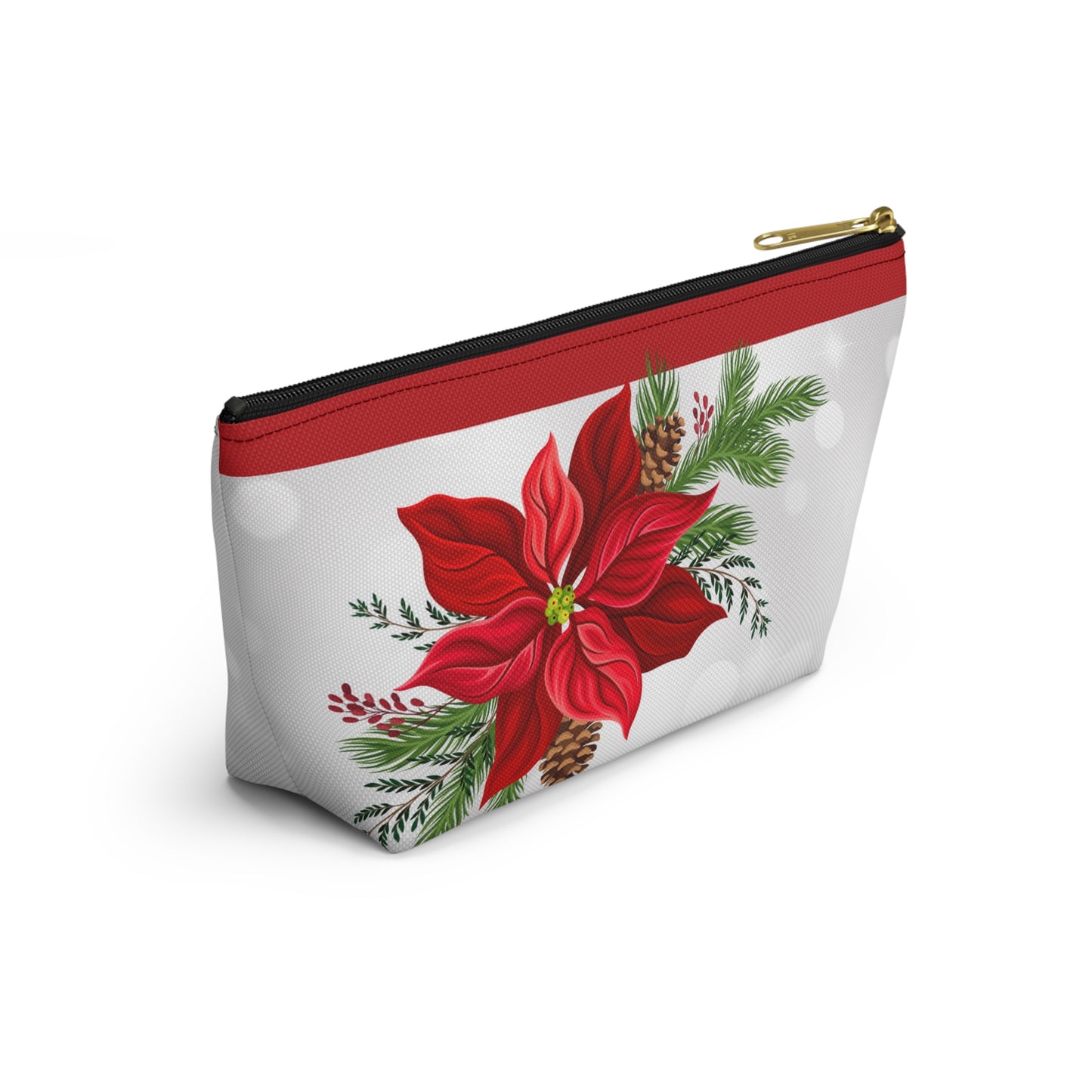 Big Poinsettia Accessory Pouch w T-bottom