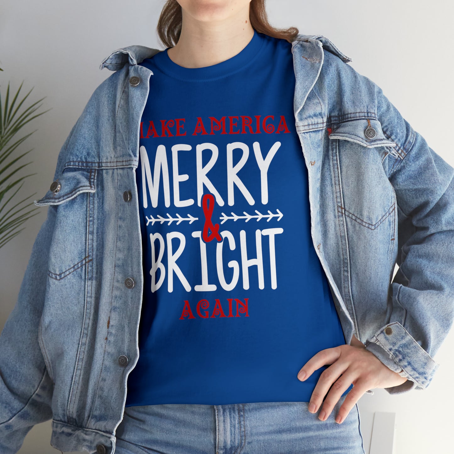 Bold Make America Merry & Bright Again Unisex Heavy Cotton Tee