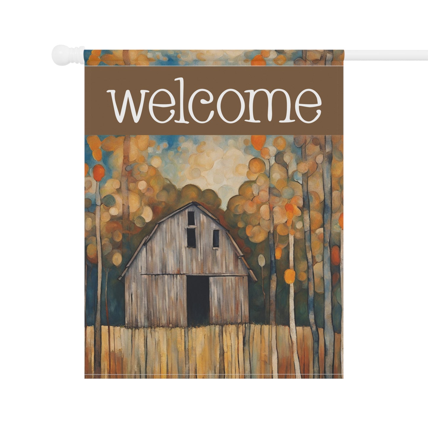 Old Barn Welcome 2-Sided Garden & House Flag/Banner