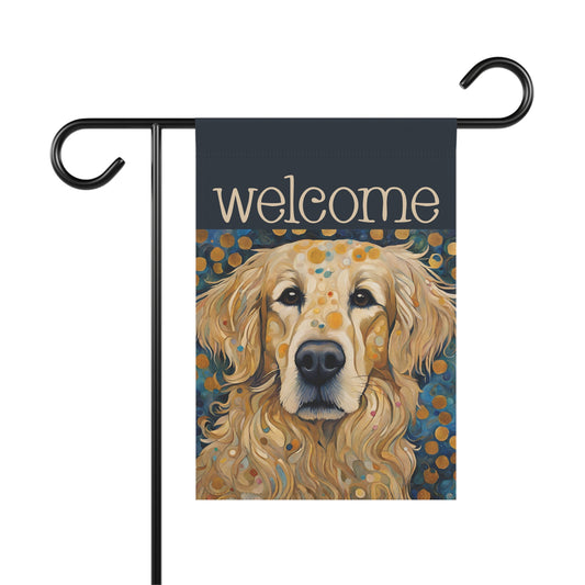 Golden Retriever Welcome 2-Sided Garden & House Flag/Banner