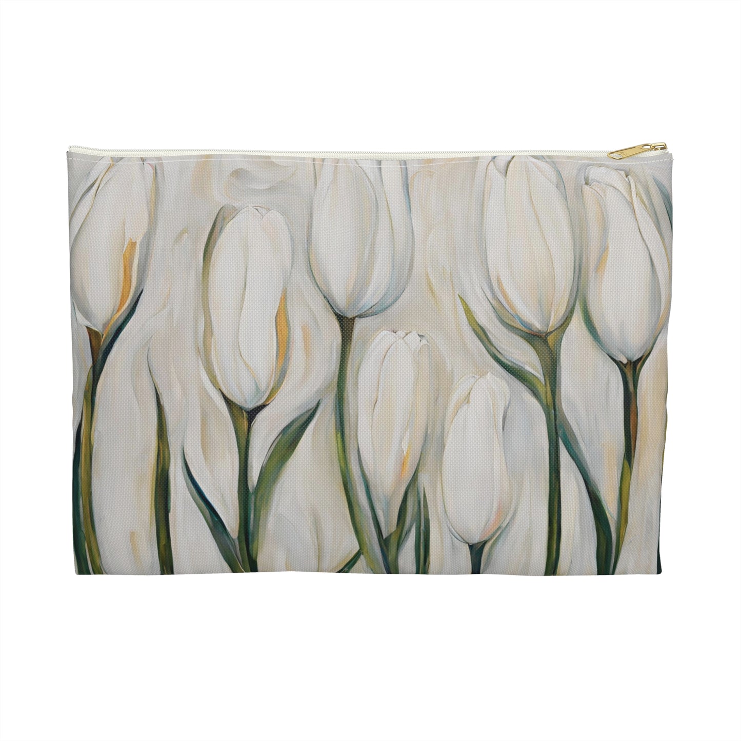 White Tulips Accessory Pouch