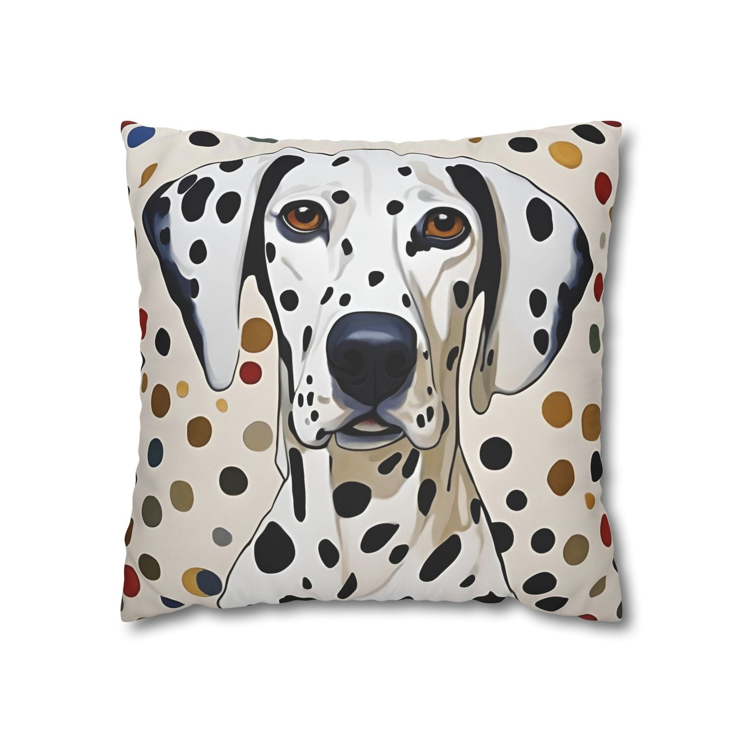 Dots for Dalmatians Square Poly Canvas Pillowcase