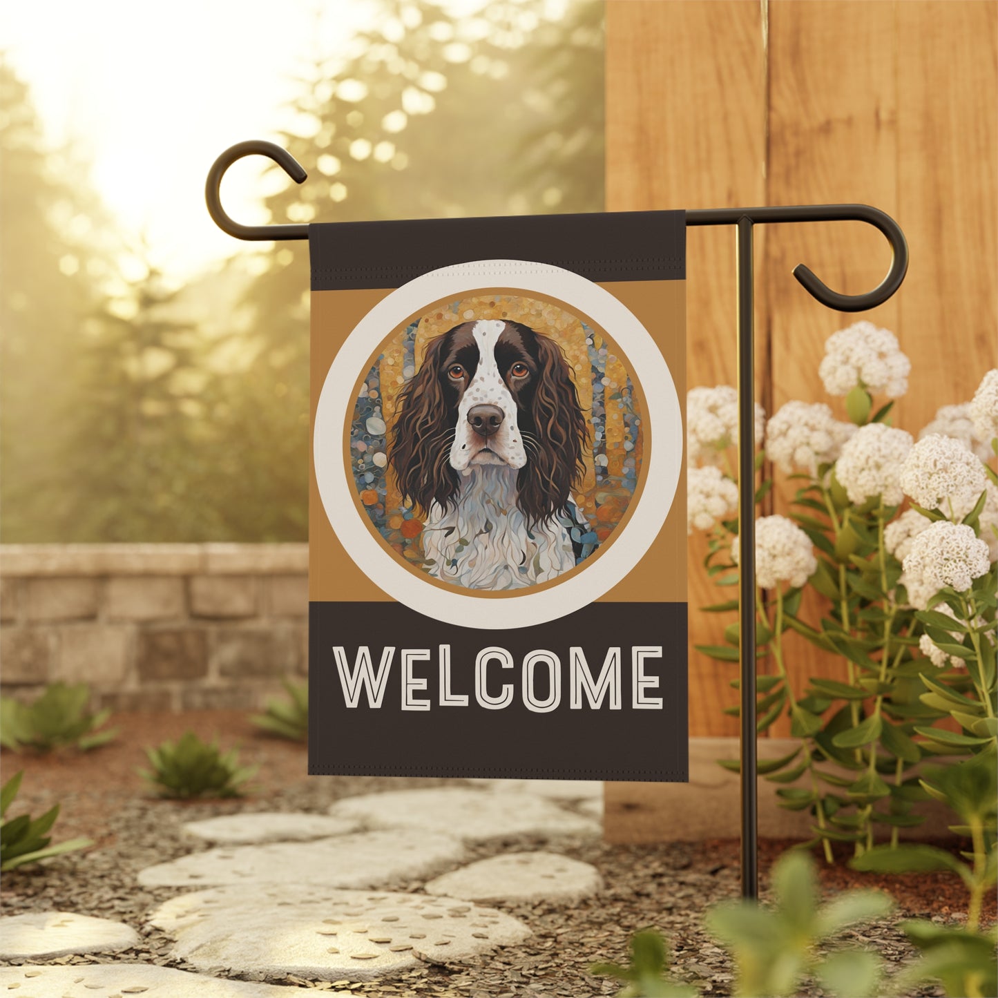 English Springer Spaniel Welcome 2-Sided Garden & House Flag/Banner