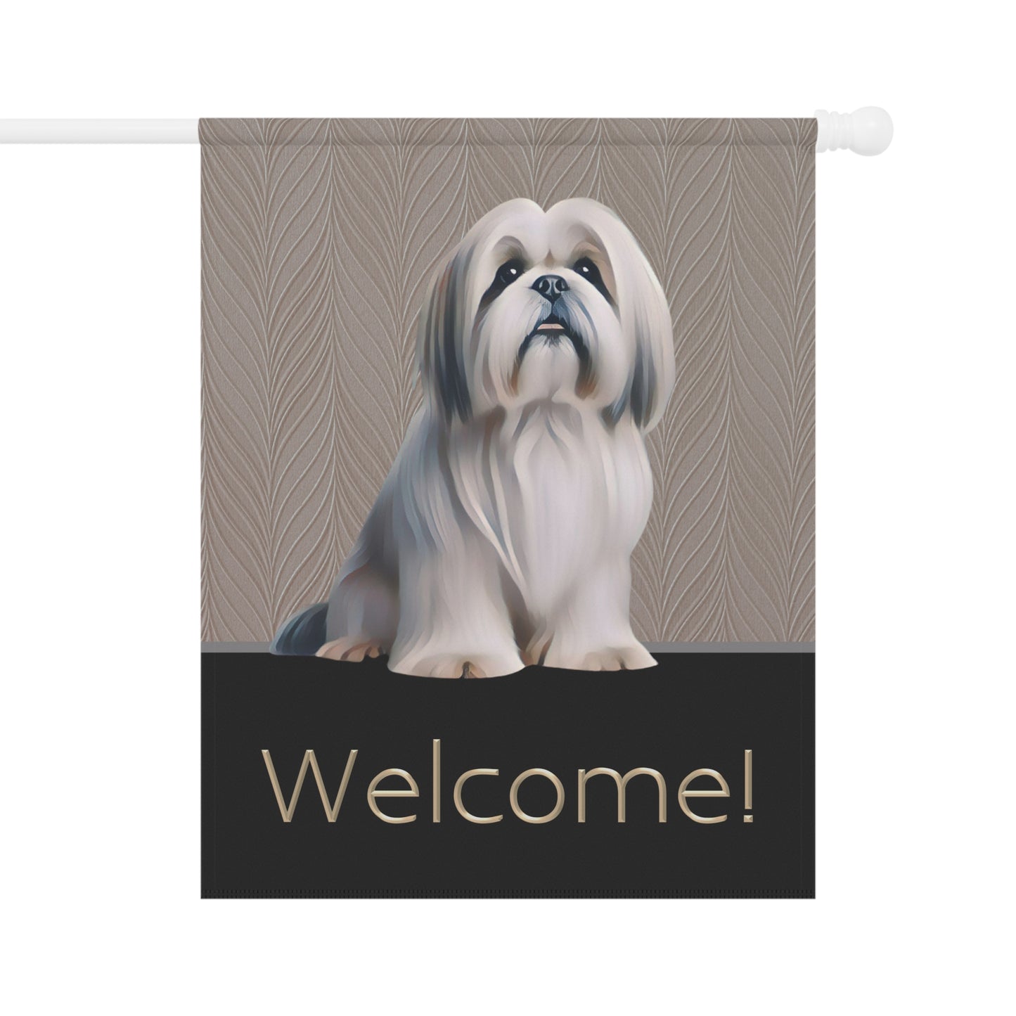 Lhasa Apso Welcome 2-Sided Garden & House Flag/Banner