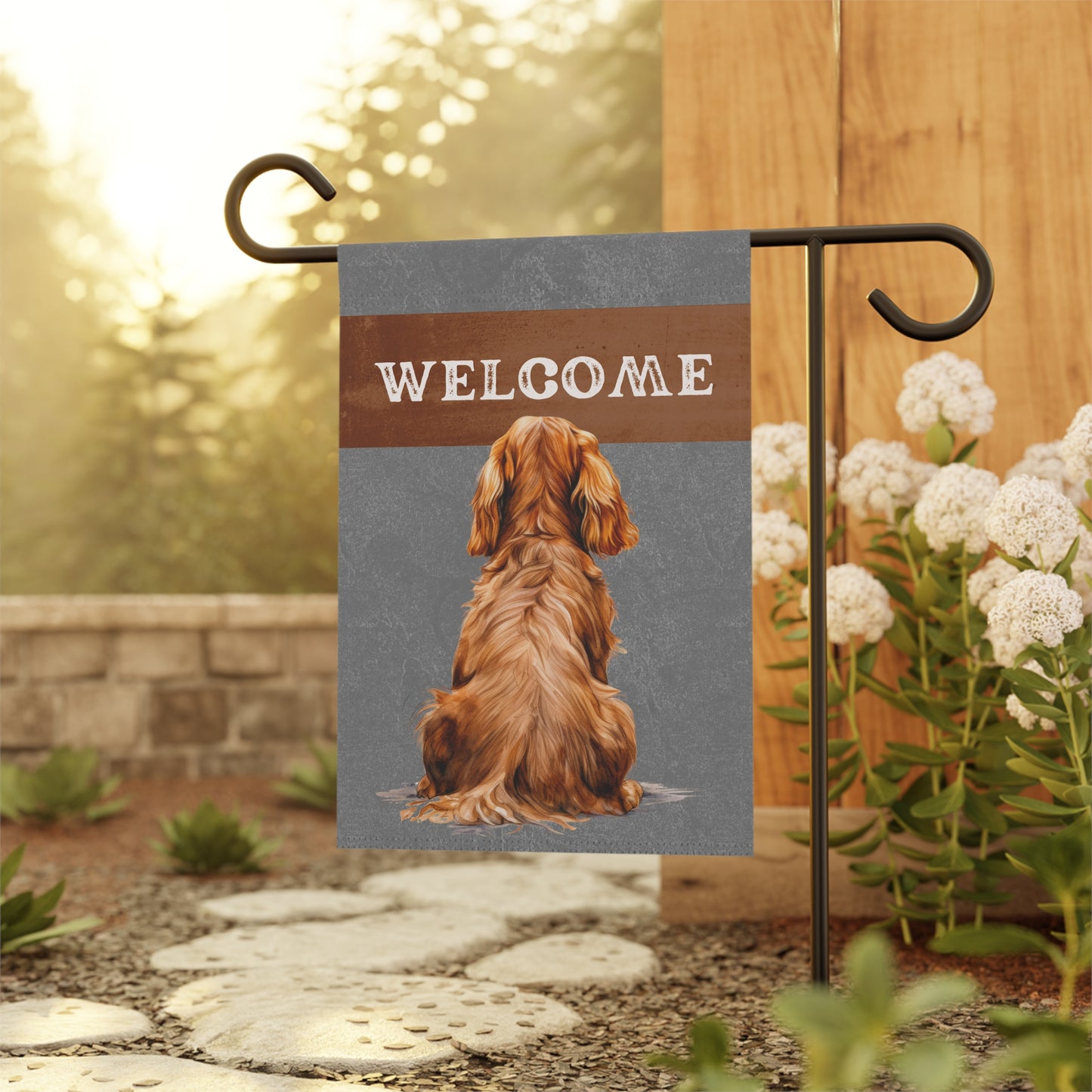 Cocker Spaniel Welcome 2-Sided Garden & House Flag/Banner