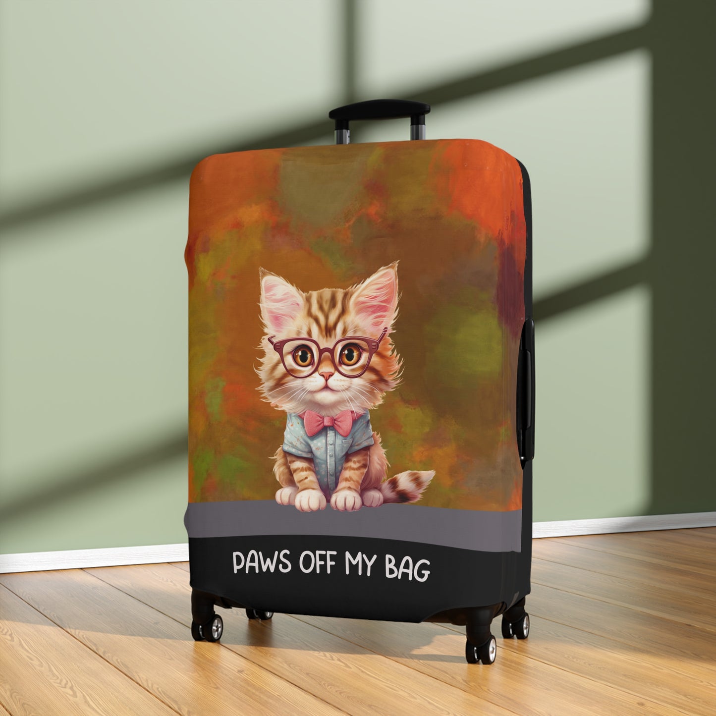 Kitten In Denim Shirt Paws Off My Bag Luggage Cover