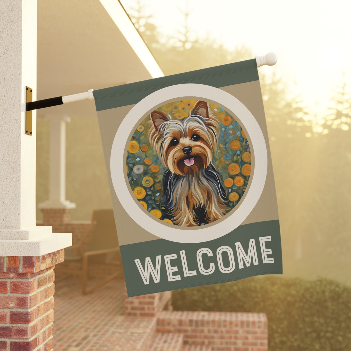 Yorkshire Terrier Welcome 2-Sided Garden & House Flag/Banner