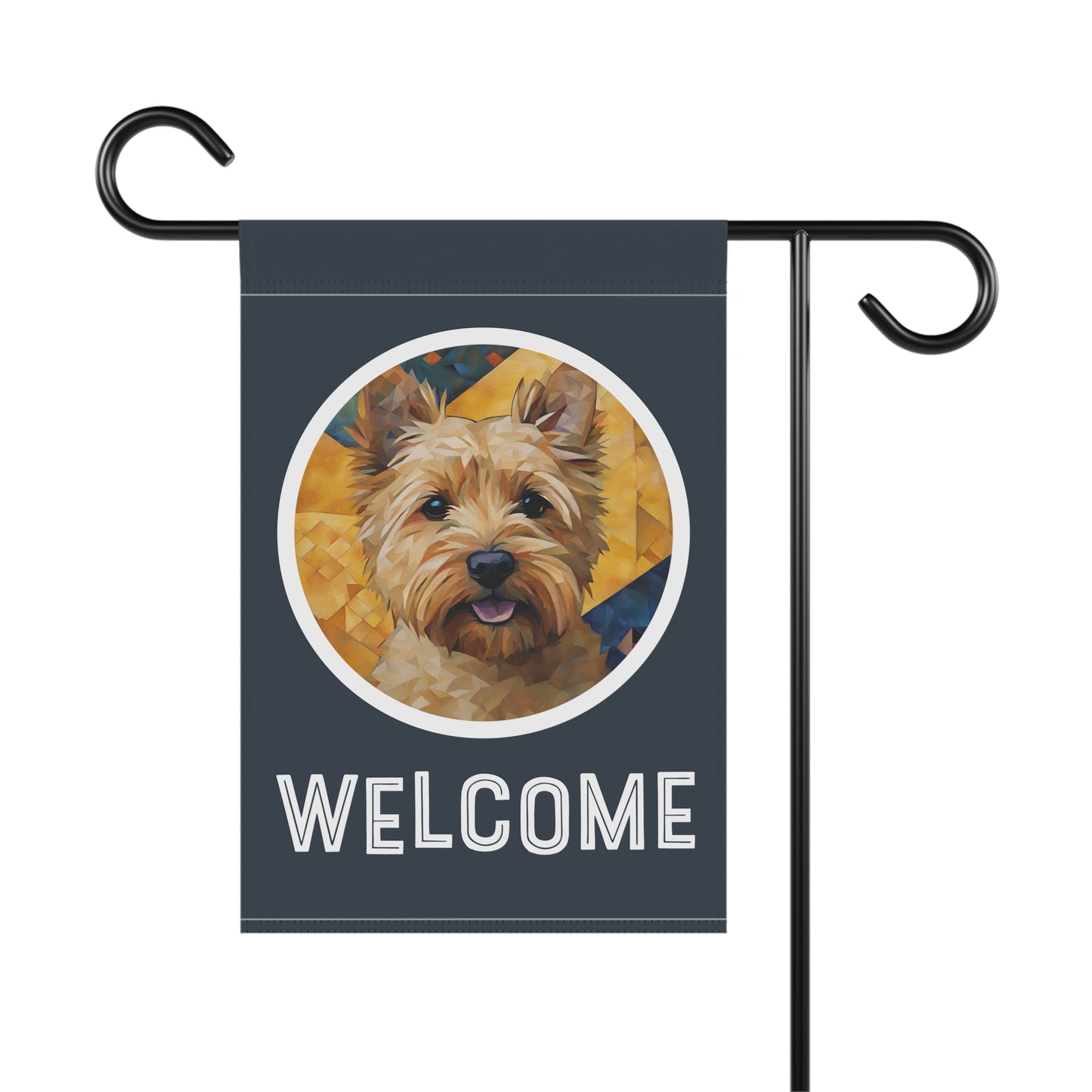 Norwich Terrier Welcome 2-Sided Garden & House Flag/Banner