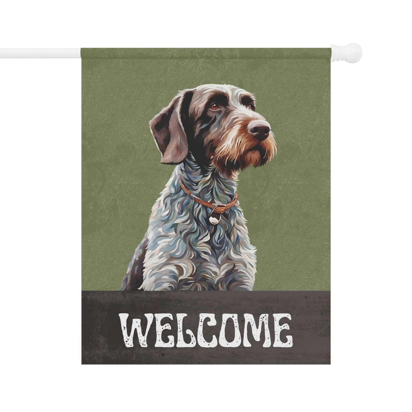 German Wirehaired Pointer Welcome 2-Sided Garden & House Flag/Banner