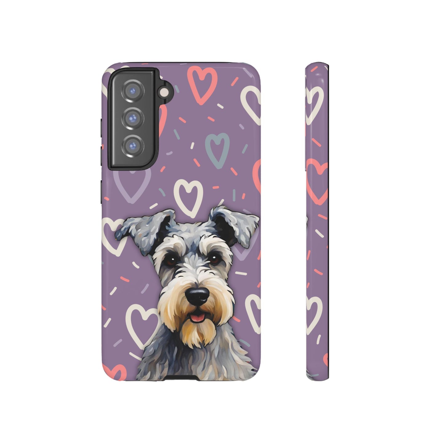 Miniature Schnauzer Love iPhone Samsung Galaxy Google Pixel Glossy Tough Case