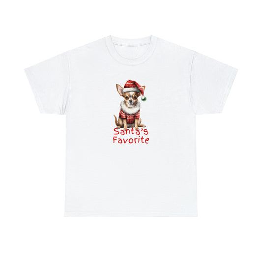 Santa's Favorite Chihuahua Unisex Heavy Cotton Tee