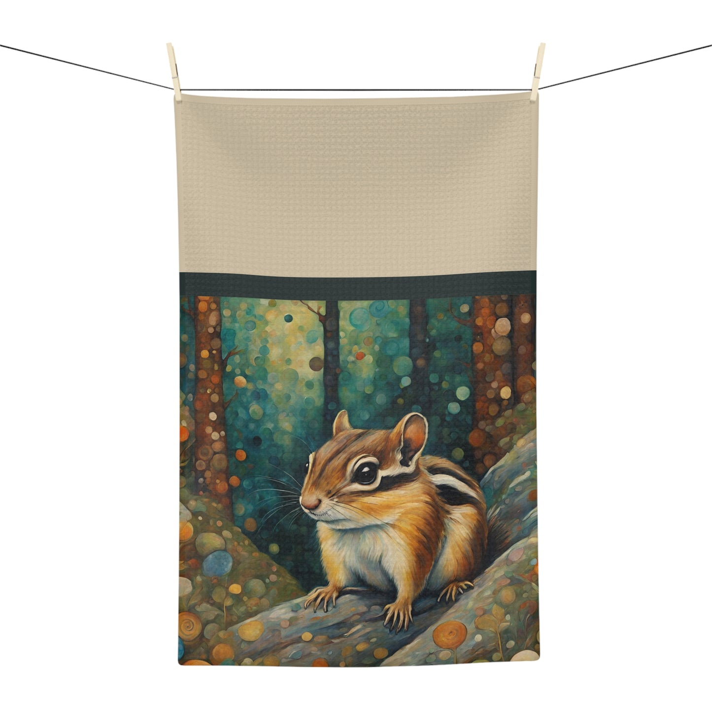 Mountain Forest Chipmunk Microfiber Tea Towel