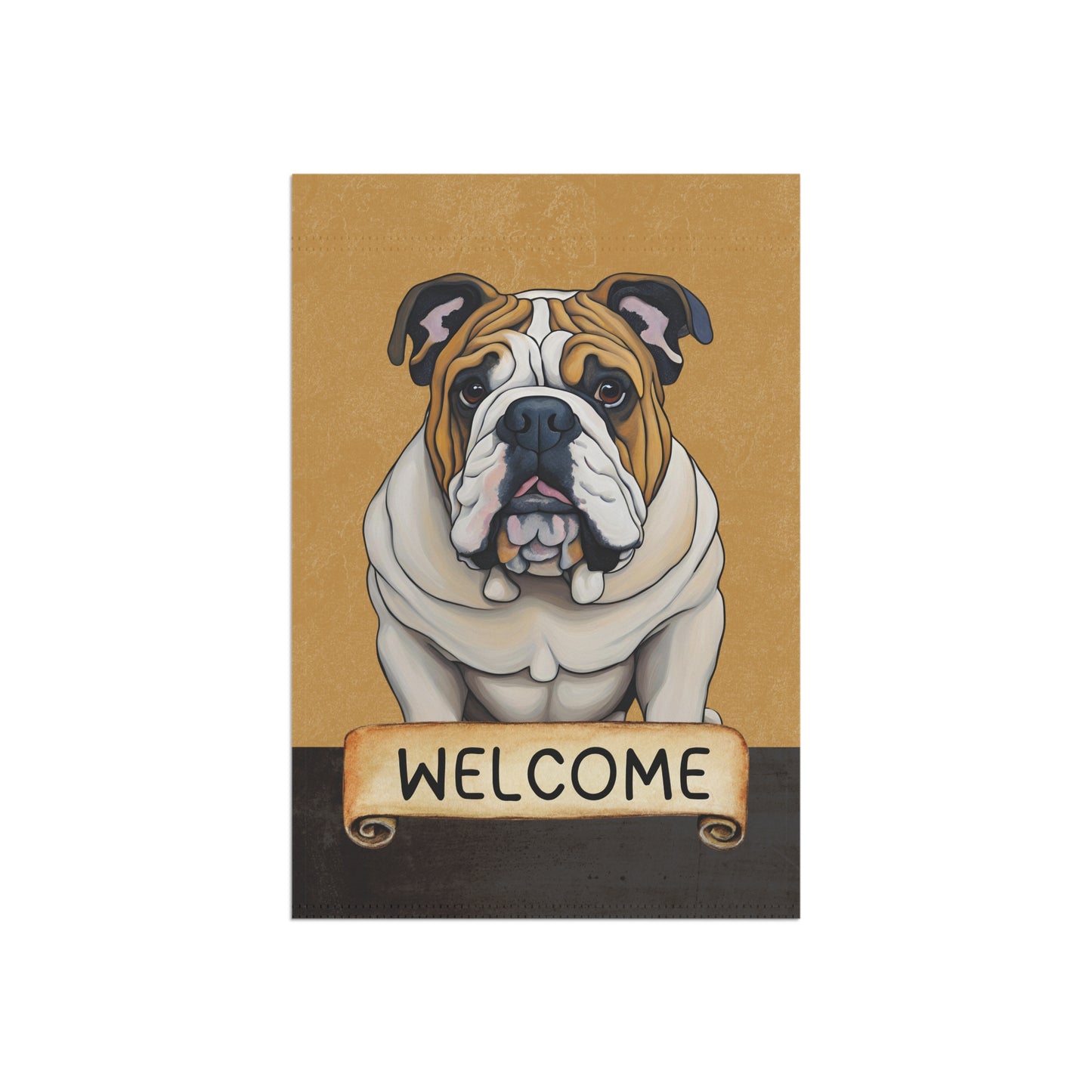 English Bulldog Welcome 2-Sided Garden & House Flag/Banner