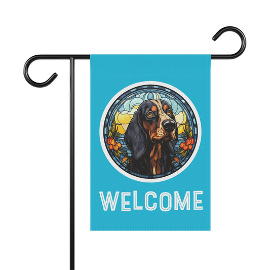 Bluetick Coonhound Welcome 2-Sided Garden & House Flag/Banner