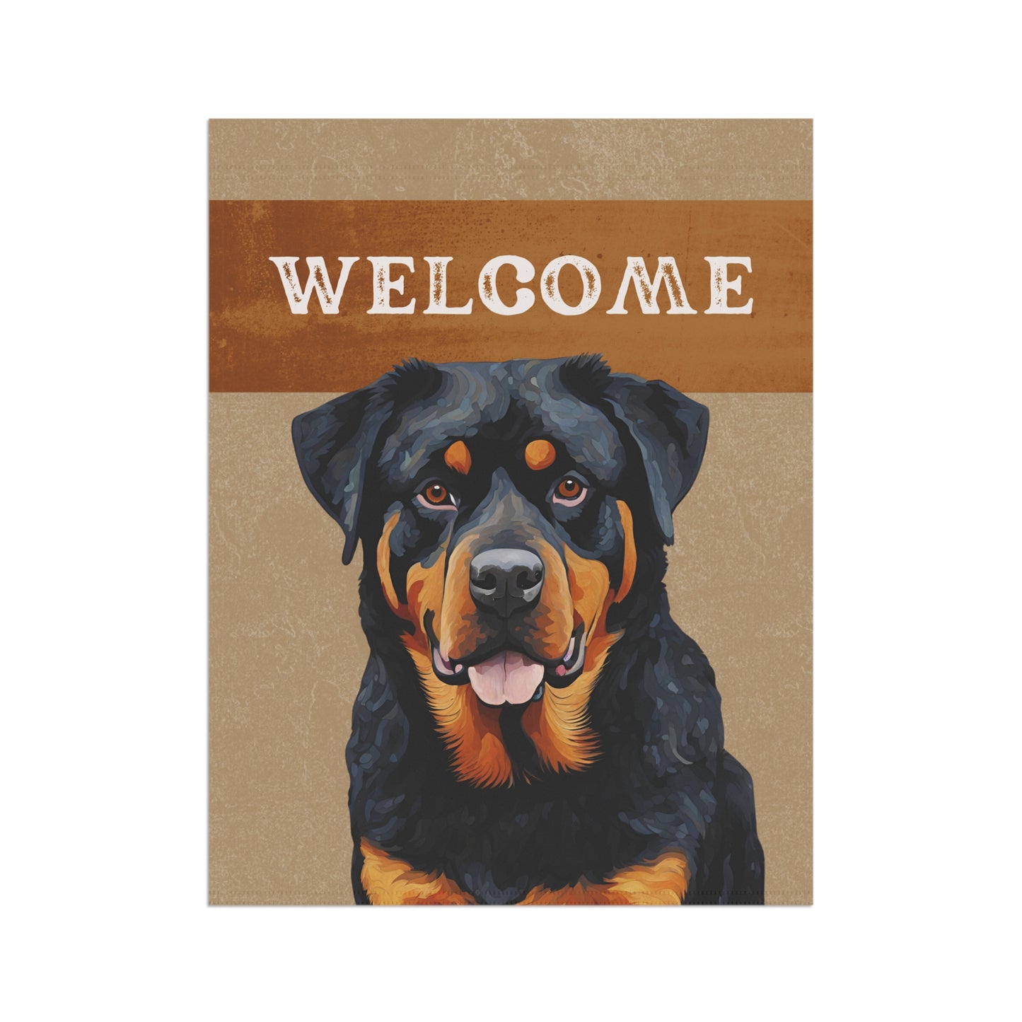 Rottweiler Welcome 2-Sided Garden & House Flag/Banner