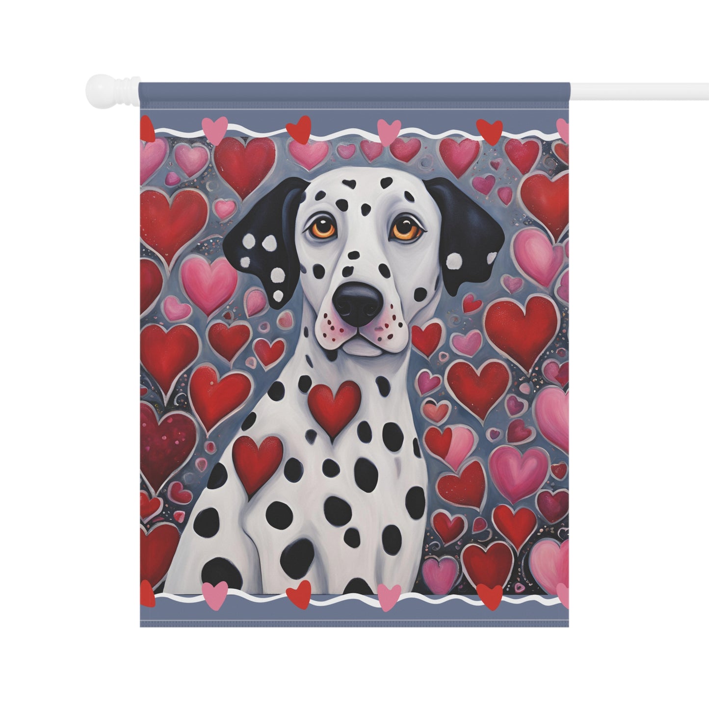 Dalmatian Valentine 2-Sided Garden & House Flag/Banner