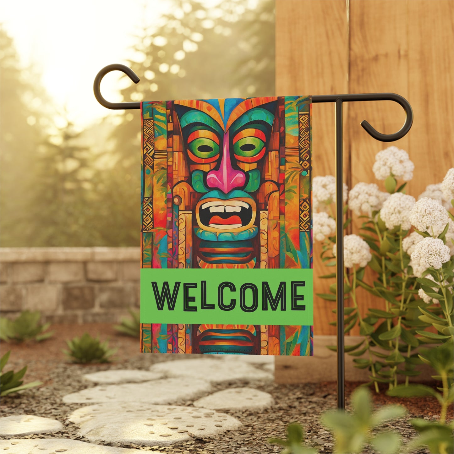 Tiki Jive Welcome 2-Sided Garden & House Flag/Banner