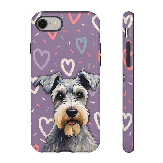 Miniature Schnauzer Love iPhone Samsung Galaxy Google Pixel Glossy Tough Case