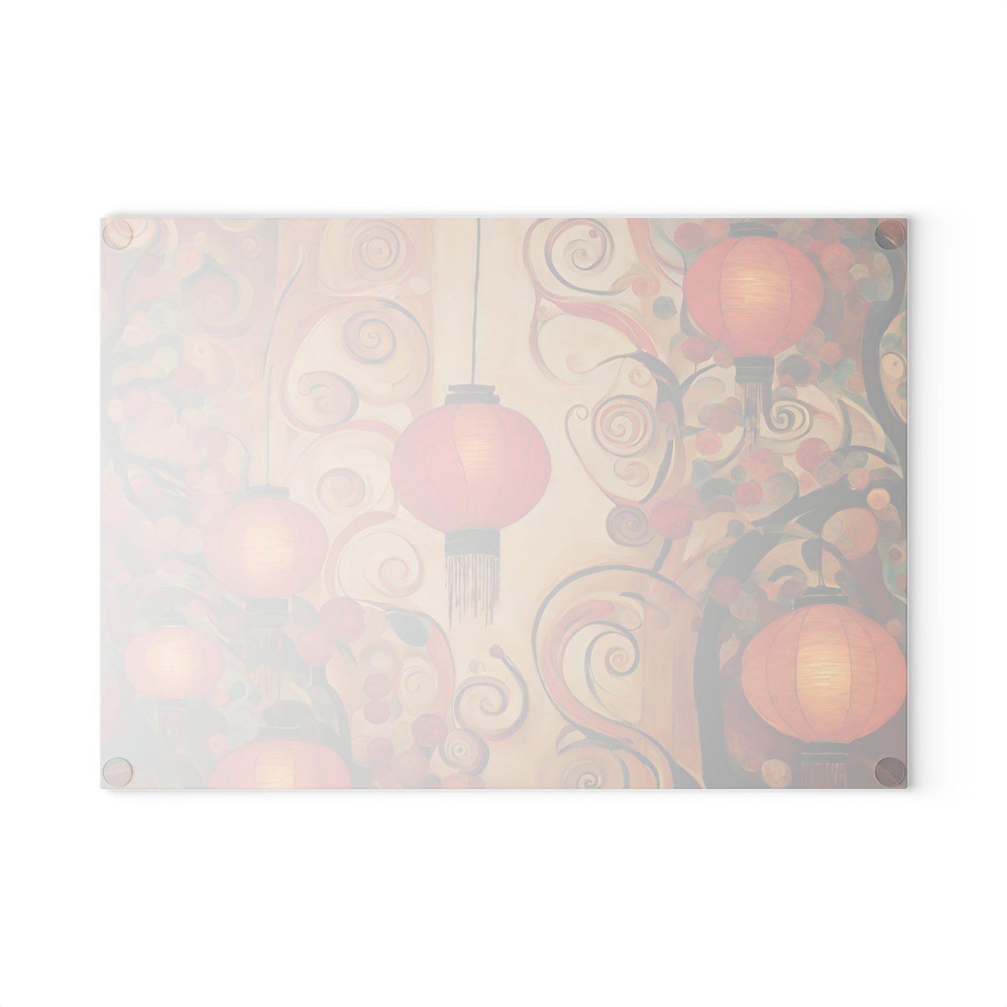 Lanterns & Swirls Tempered Glass Cutting Board