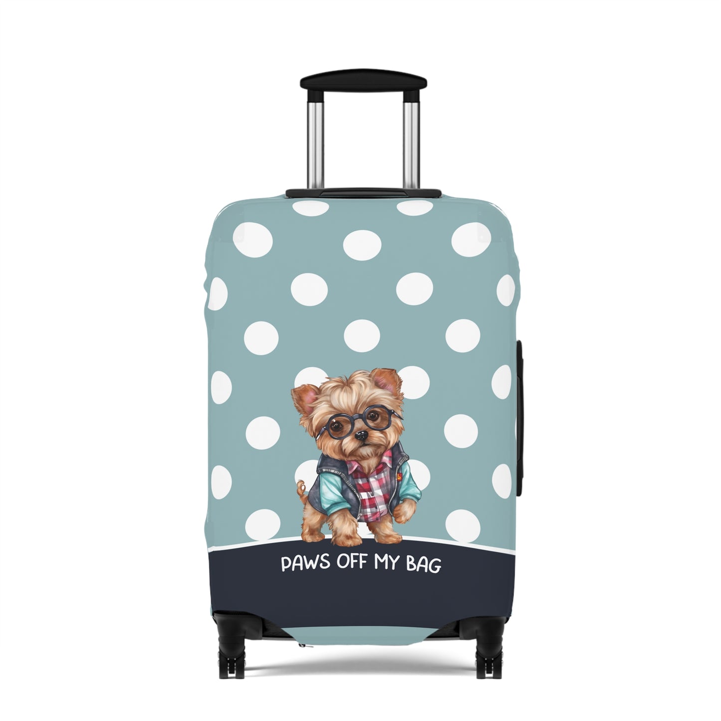 Yorkie In Jacket & Glasses Paws Of My Bag Luggage Cover