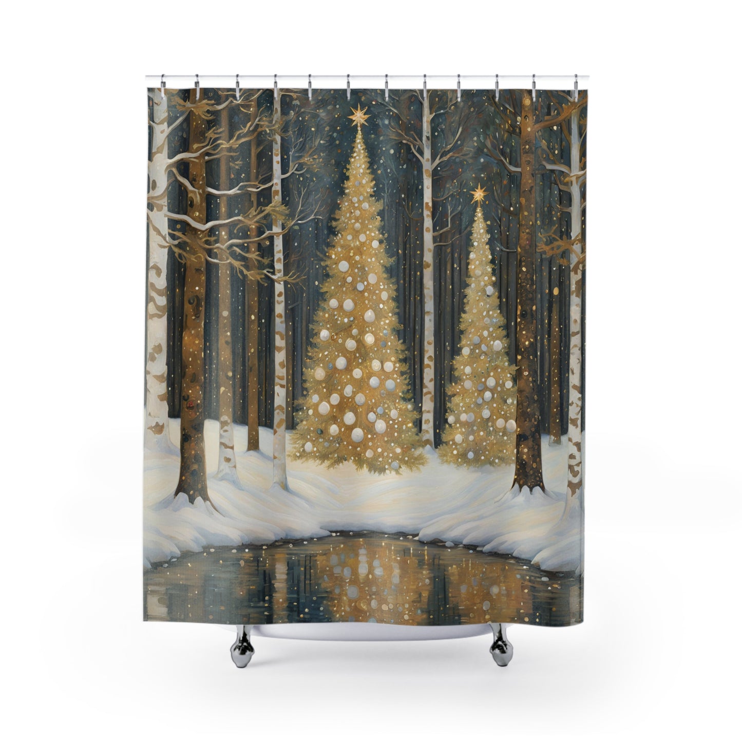 Golden Trees Shower Curtain