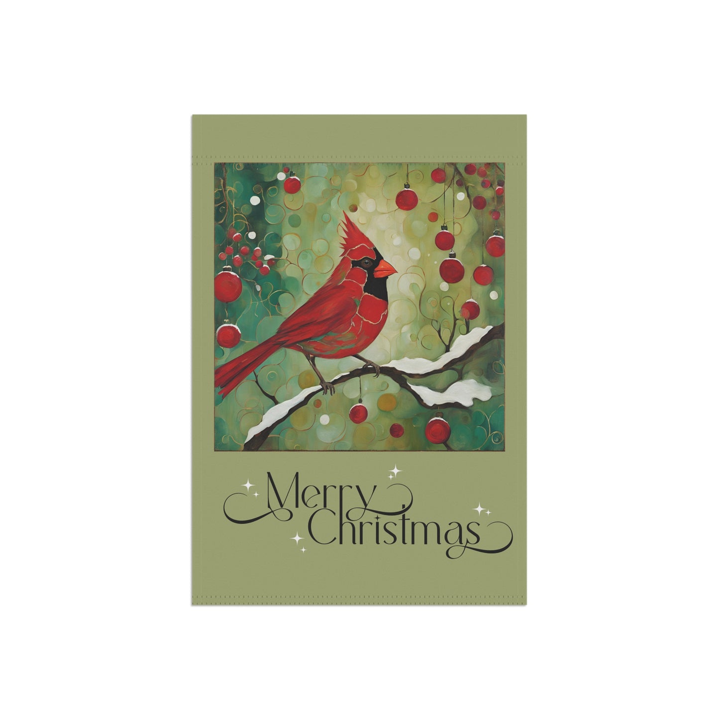 Cardinal Merry Christmas 2-Sided Garden & House Flag/Banner