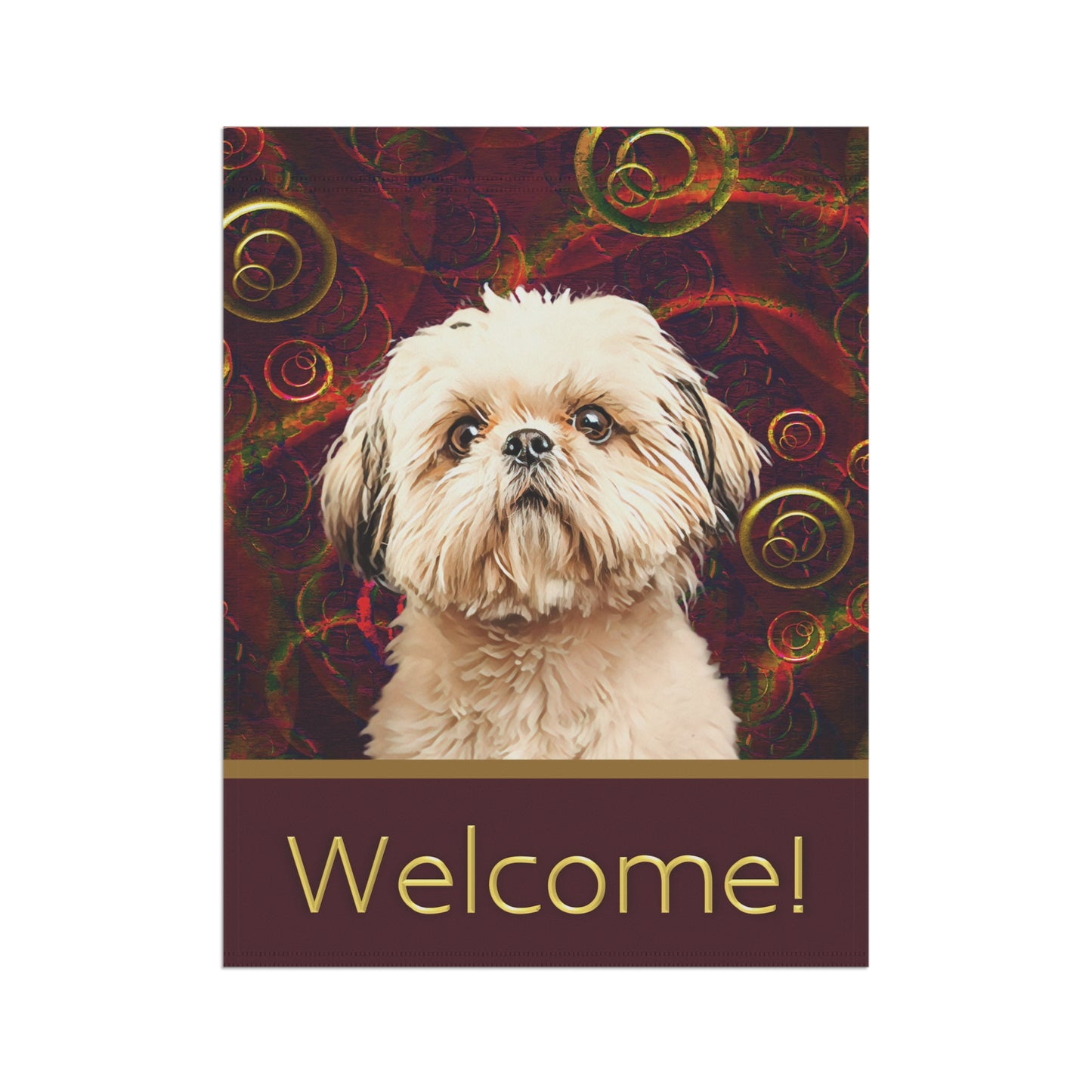 Shih Tzu Welcome 2-Sided Garden & House Flag/Banner