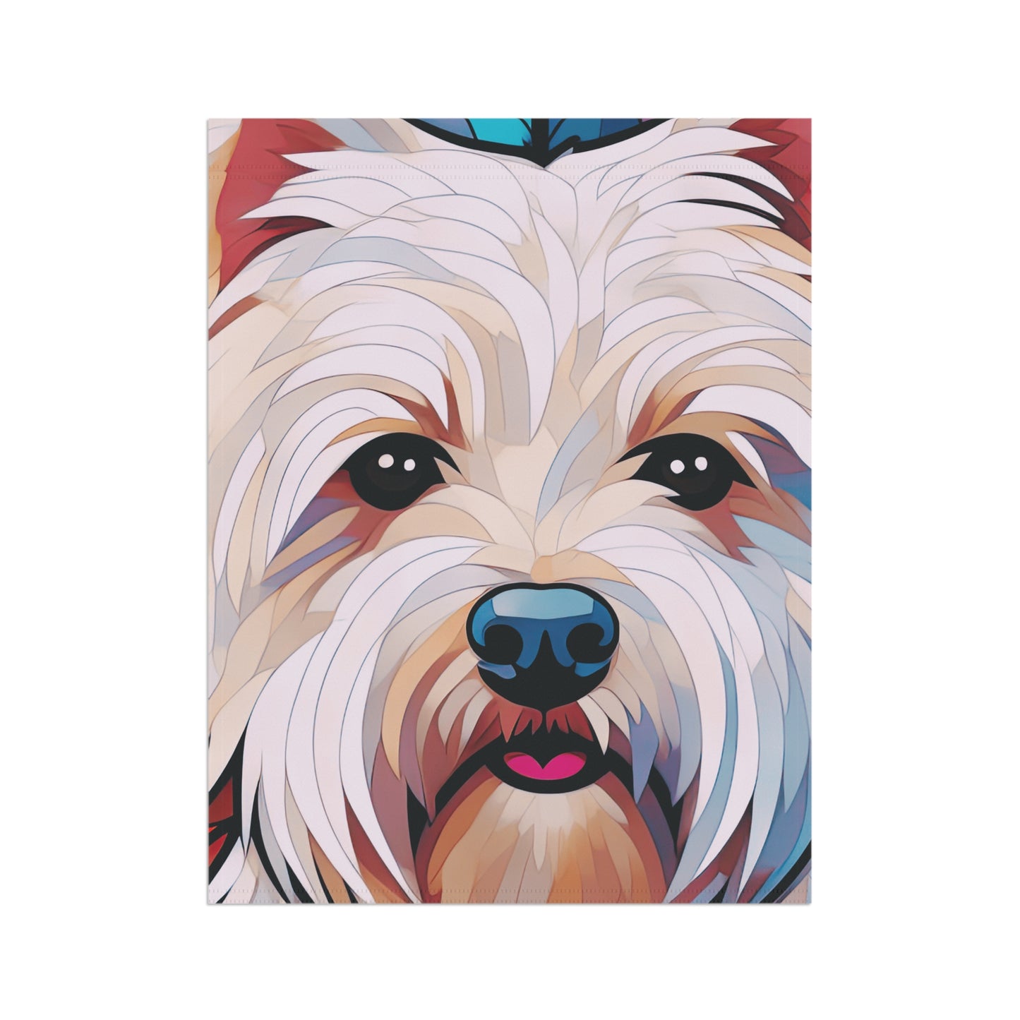 West Highland Terrier Face Stained Glass Westie 2-Sided Garden & House Flag/Banner