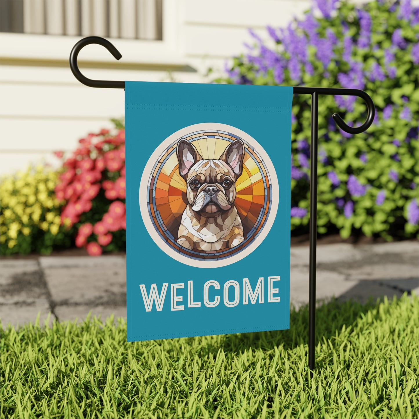 French Bulldog Welcome 2-Sided Garden & House Flag/Banner