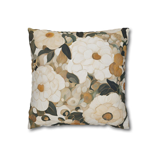 Sharon Floral Square Poly Canvas Pillowcase