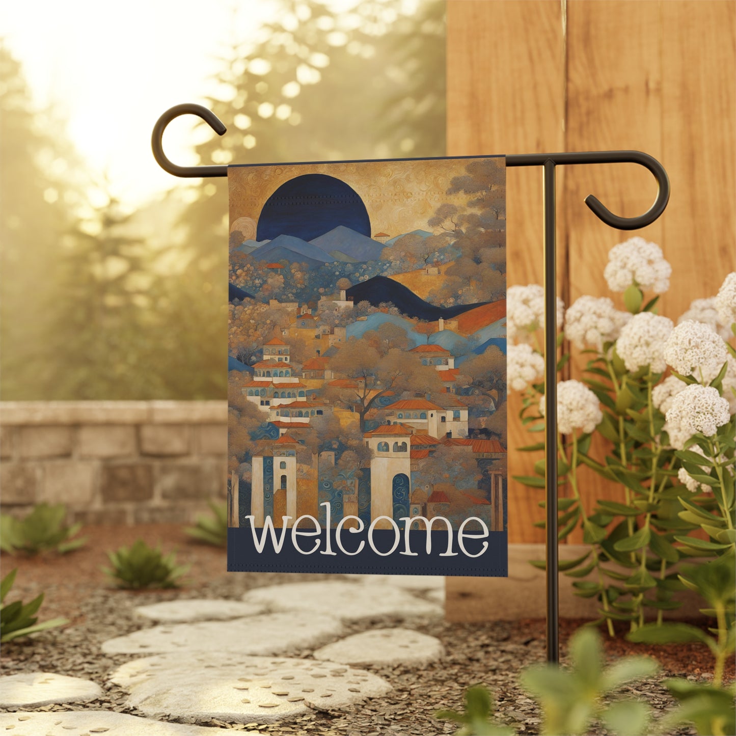 Moon Rising Welcome 2-Sided Garden & House Flag/Banner