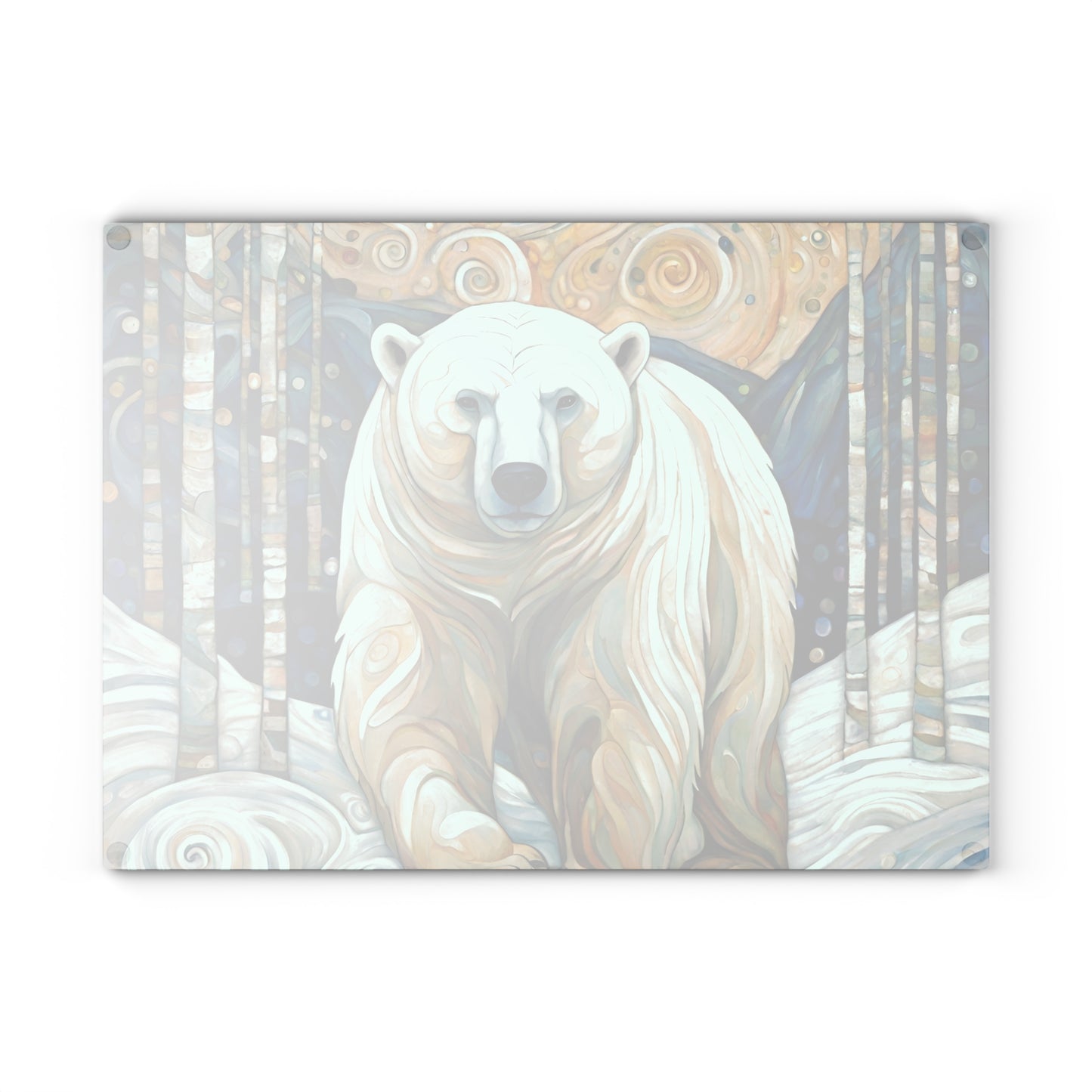 Polar Bear Tempered Glass Cutting Board