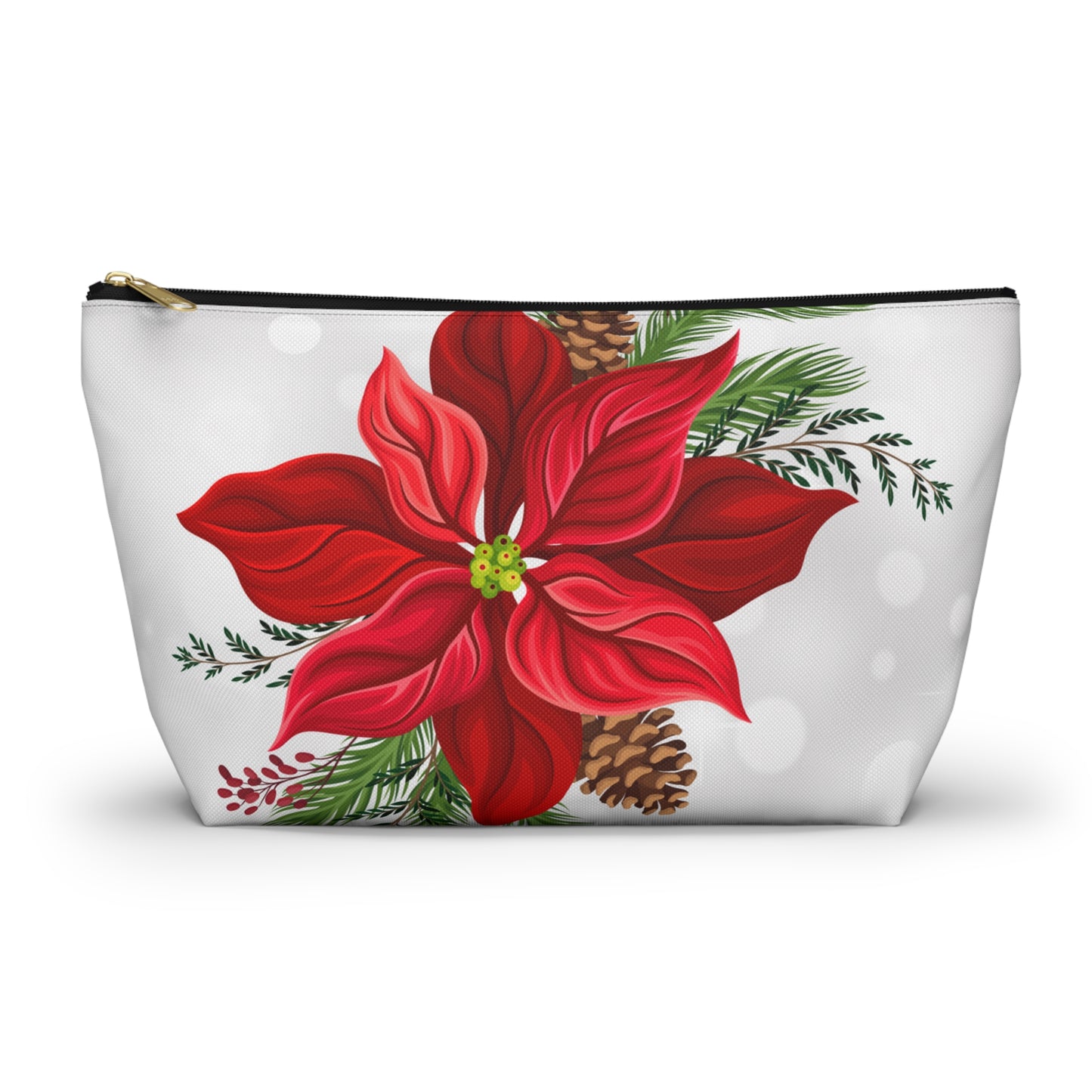 Big Poinsettia Accessory Pouch w T-bottom